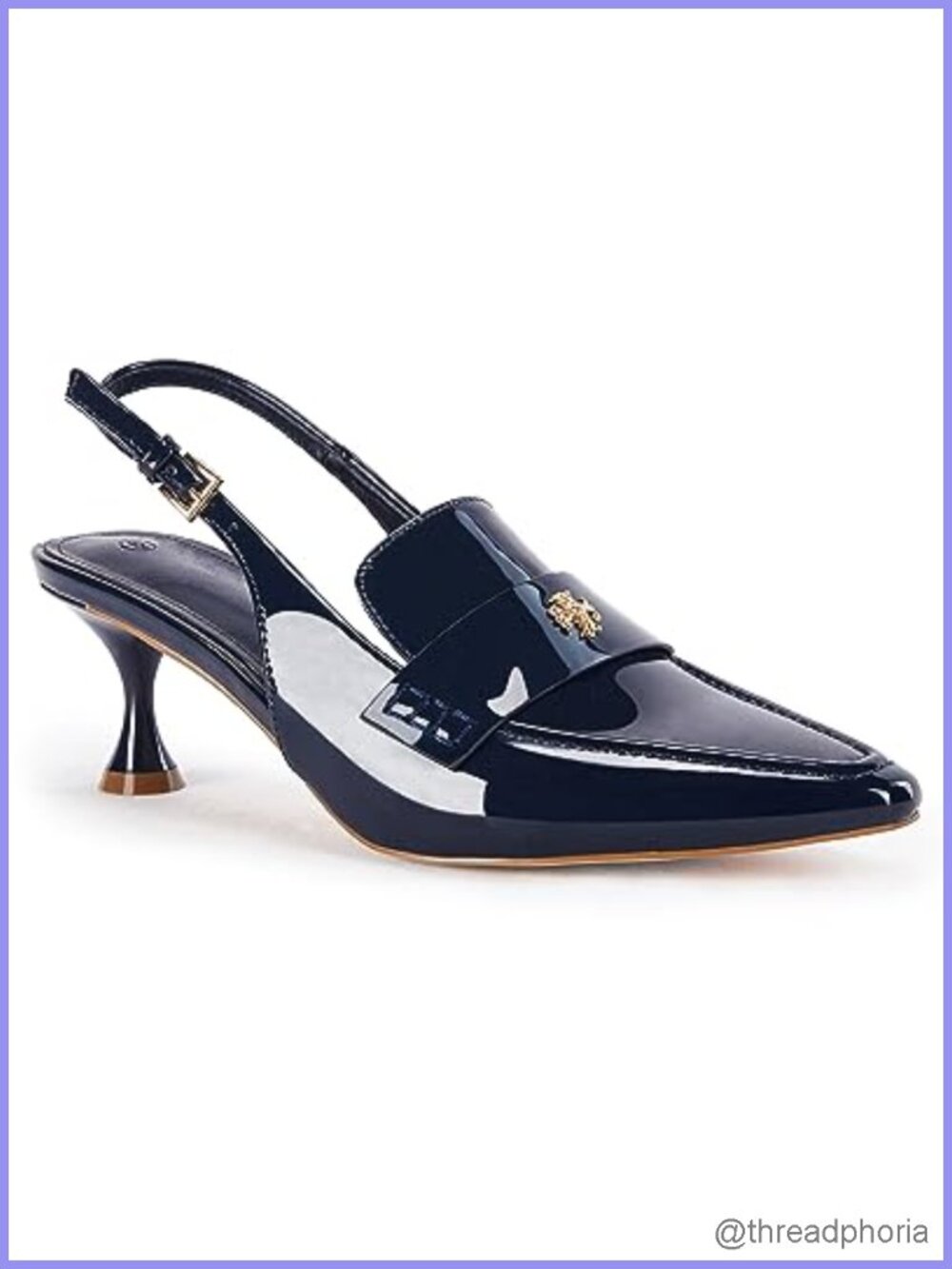 Women's Pointed Toe Slingback Kitten Heel Dress Sandals Ankle Buckle Slip On